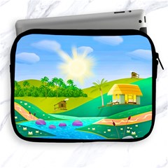 Tropical Resort Huts Lake River Apple Ipad 2/3/4 Zipper Cases by Simbadda