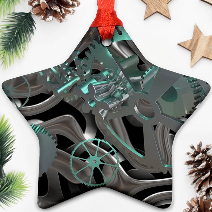 Gears Machine Machines Ornament (Star)