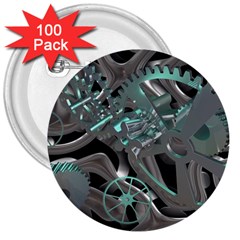 Gears Machine Machines 3  Buttons (100 Pack)  by Bajindul