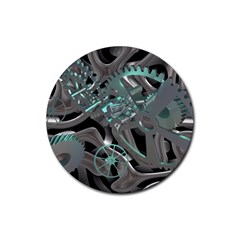 Gears Machine Machines Rubber Coaster (round)  by Bajindul