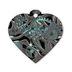 Gears Machine Machines Dog Tag Heart (one Side) by Bajindul