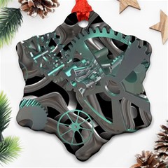 Gears Machine Machines Snowflake Ornament (two Sides) by Bajindul