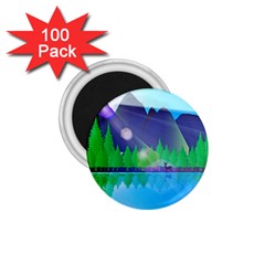 Forest Landscape Pine Trees Forest 1 75  Magnets (100 Pack)  by Simbadda