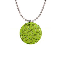 Fruit Apple Green 1  Button Necklace by HermanTelo