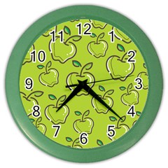 Fruit Apple Green Color Wall Clock by HermanTelo