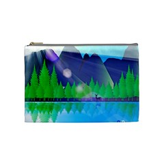 Forest Landscape Pine Trees Forest Cosmetic Bag (medium) by Simbadda