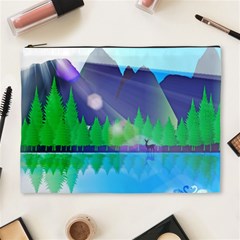 Forest Landscape Pine Trees Forest Cosmetic Bag (xl) by Simbadda