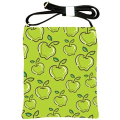 Fruit Apple Green Shoulder Sling Bag by HermanTelo