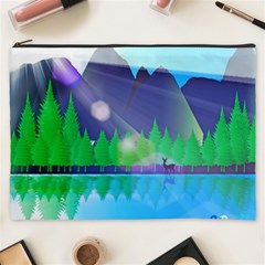 Forest Landscape Pine Trees Forest Cosmetic Bag (xxxl) by Simbadda