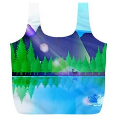 Forest Landscape Pine Trees Forest Full Print Recycle Bag (xl) by Simbadda