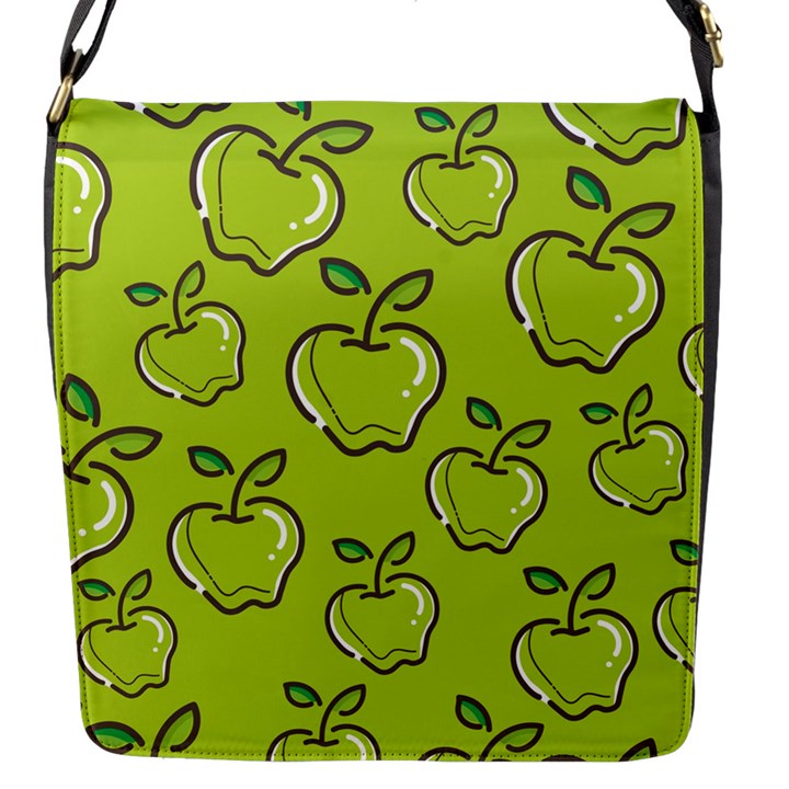 Fruit Apple Green Flap Closure Messenger Bag (S)