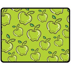 Fruit Apple Green Double Sided Fleece Blanket (medium)  by HermanTelo