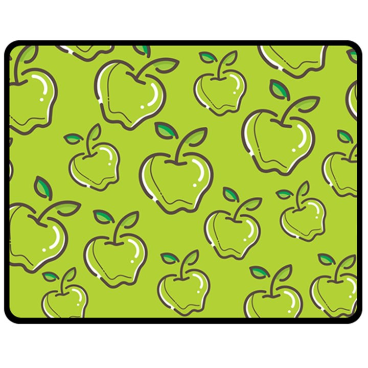 Fruit Apple Green Double Sided Fleece Blanket (Medium) 