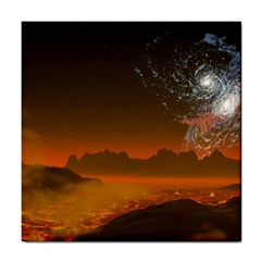 Galaxy Galaxies Bump Together Lava Tile Coaster by Simbadda