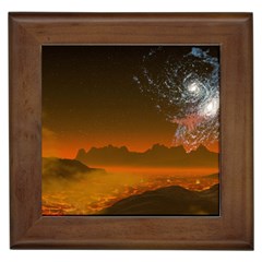 Galaxy Galaxies Bump Together Lava Framed Tile by Simbadda