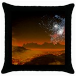 Galaxy Galaxies Bump Together Lava Throw Pillow Case (Black) Front