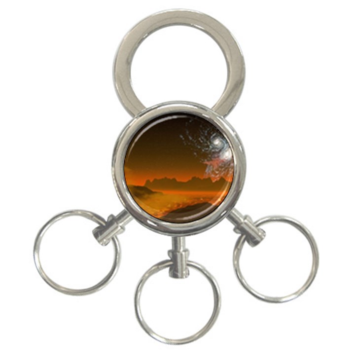 Galaxy Galaxies Bump Together Lava 3-Ring Key Chain