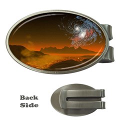 Galaxy Galaxies Bump Together Lava Money Clips (oval)  by Simbadda