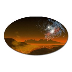 Galaxy Galaxies Bump Together Lava Oval Magnet by Simbadda