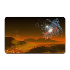 Galaxy Galaxies Bump Together Lava Magnet (rectangular) by Simbadda