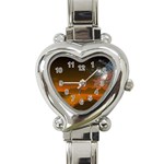 Galaxy Galaxies Bump Together Lava Heart Italian Charm Watch Front