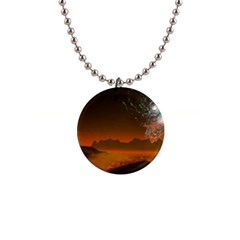 Galaxy Galaxies Bump Together Lava 1  Button Necklace by Simbadda