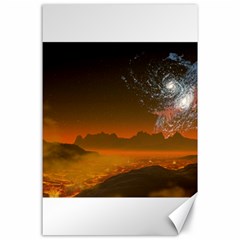 Galaxy Galaxies Bump Together Lava Canvas 24  X 36  by Simbadda