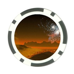 Galaxy Galaxies Bump Together Lava Poker Chip Card Guard by Simbadda