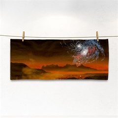 Galaxy Galaxies Bump Together Lava Hand Towel by Simbadda