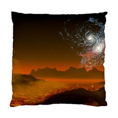 Galaxy Galaxies Bump Together Lava Standard Cushion Case (one Side) by Simbadda