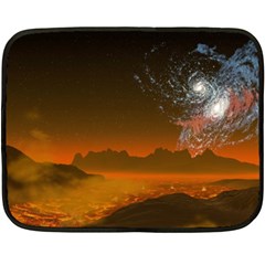 Galaxy Galaxies Bump Together Lava Double Sided Fleece Blanket (mini)  by Simbadda