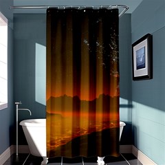 Galaxy Galaxies Bump Together Lava Shower Curtain 36  X 72  (stall)  by Simbadda