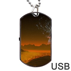 Galaxy Galaxies Bump Together Lava Dog Tag Usb Flash (one Side) by Simbadda