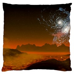 Galaxy Galaxies Bump Together Lava Large Flano Cushion Case (one Side) by Simbadda