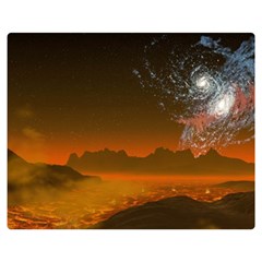 Galaxy Galaxies Bump Together Lava Double Sided Flano Blanket (medium)  by Simbadda