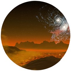 Galaxy Galaxies Bump Together Lava Wooden Puzzle Round by Simbadda