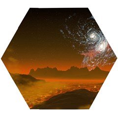 Galaxy Galaxies Bump Together Lava Wooden Puzzle Hexagon by Simbadda