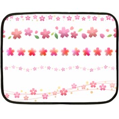 Sakura Border Cherry Blossom Fleece Blanket (mini) by Simbadda