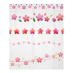 Sakura Border Cherry Blossom Shower Curtain 60  X 72  (medium)  by Simbadda