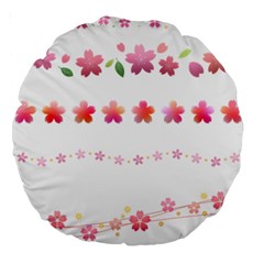 Sakura Border Cherry Blossom Large 18  Premium Round Cushions by Simbadda