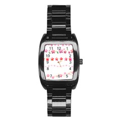 Sakura Border Cherry Blossom Stainless Steel Barrel Watch by Simbadda