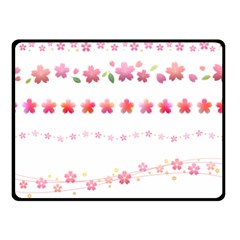 Sakura Border Cherry Blossom Double Sided Fleece Blanket (small)  by Simbadda