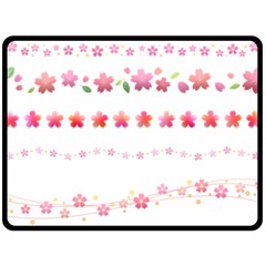 Sakura Border Cherry Blossom Double Sided Fleece Blanket (large)  by Simbadda