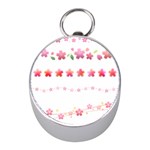 Sakura Border Cherry Blossom Mini Silver Compasses Front