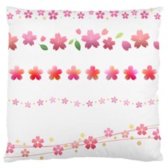 Sakura Border Cherry Blossom Large Flano Cushion Case (two Sides) by Simbadda