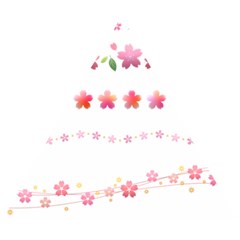 Sakura Border Cherry Blossom Wooden Puzzle Triangle