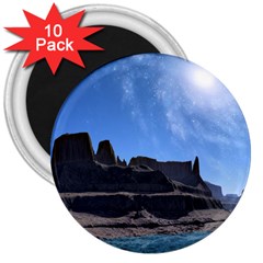 Mountains Galaxy Lake Landscape 3  Magnets (10 Pack)  by Simbadda