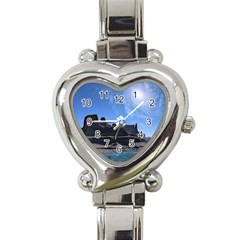 Mountains Galaxy Lake Landscape Heart Italian Charm Watch by Simbadda