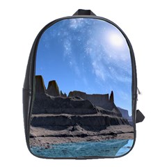 Mountains Galaxy Lake Landscape School Bag (large) by Simbadda