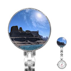 Mountains Galaxy Lake Landscape Stainless Steel Nurses Watch by Simbadda